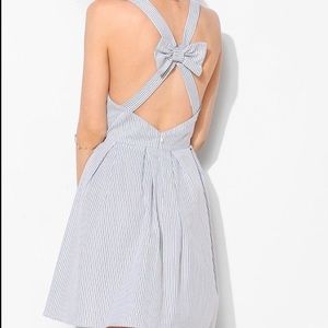 BDG Bow-Back Stripe Sweetheart Dress
